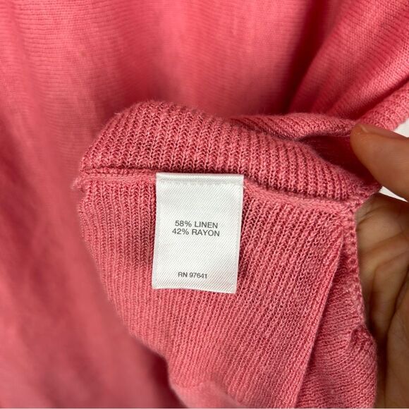 J.Jill pink linen blend knit pullover sweater size XL read - Picture 5 of 7